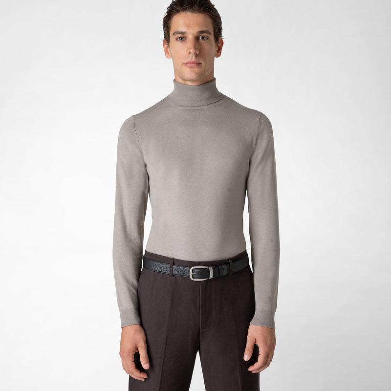 Serapian Cintura reversibile in pelle cachemire nero-navy Sconti questo mese