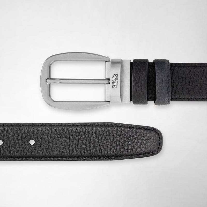 Serapian Cintura reversibile in pelle cachemire nero-navy Sconti questo mese
