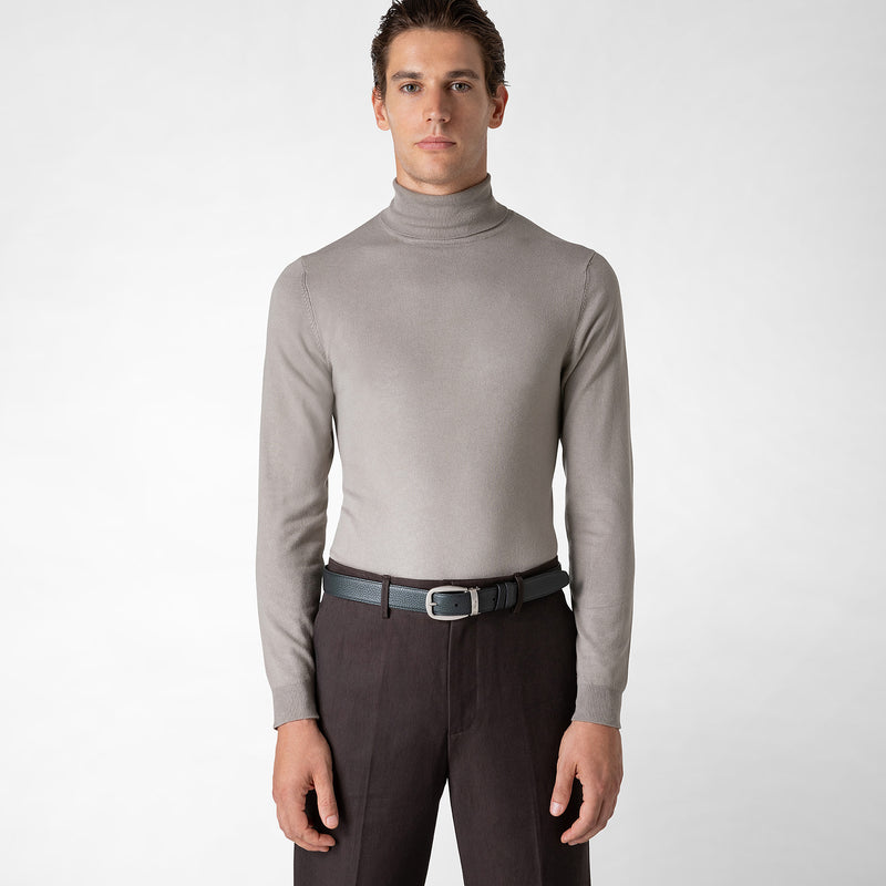 Serapian Cintura reversibile in pelle cachemire nero-navy Sconti questo mese