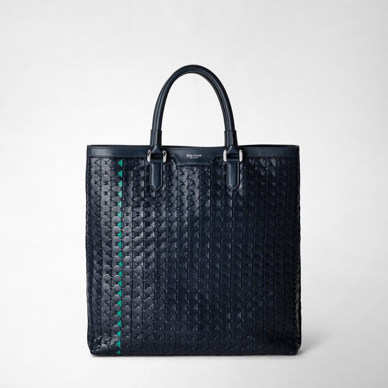 Serapian Vertical tote bag in mosaico navy blue Italia