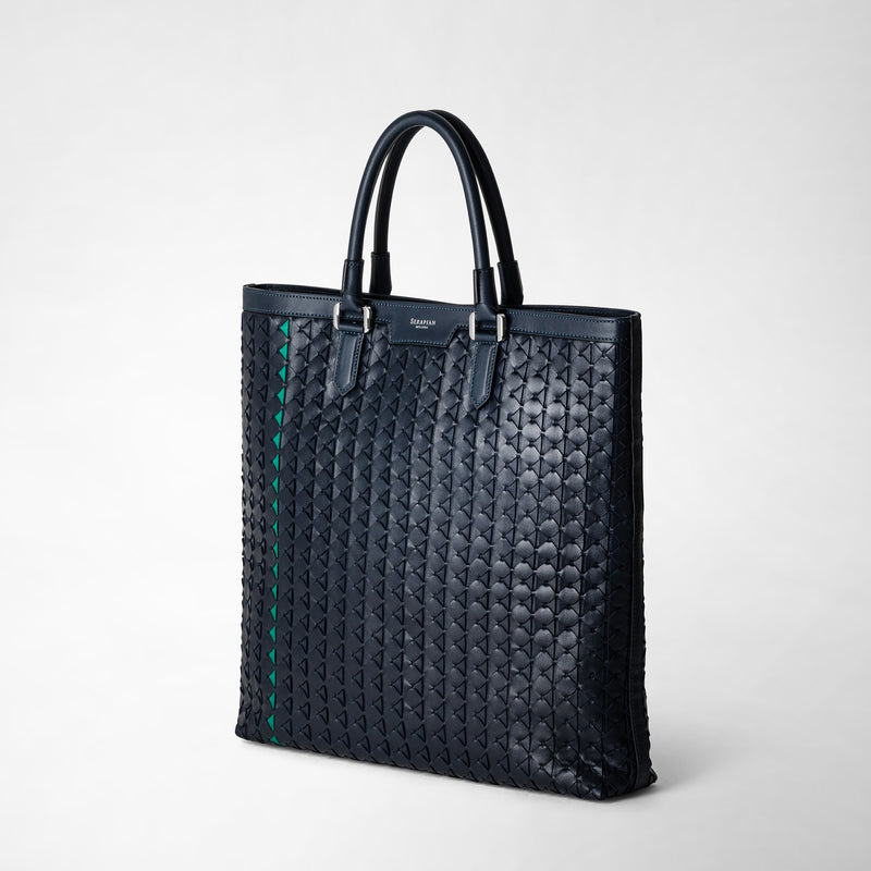 Serapian Vertical tote bag in mosaico navy blue Italia