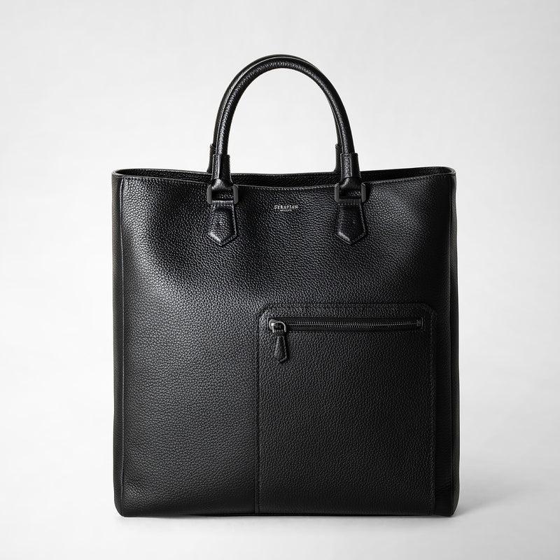 Serapian Quattordici tote bag in cachemire leather eclipse black In Linea