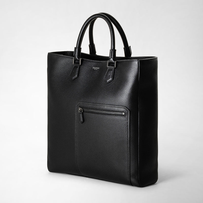 Serapian Quattordici tote bag in cachemire leather eclipse black In Linea