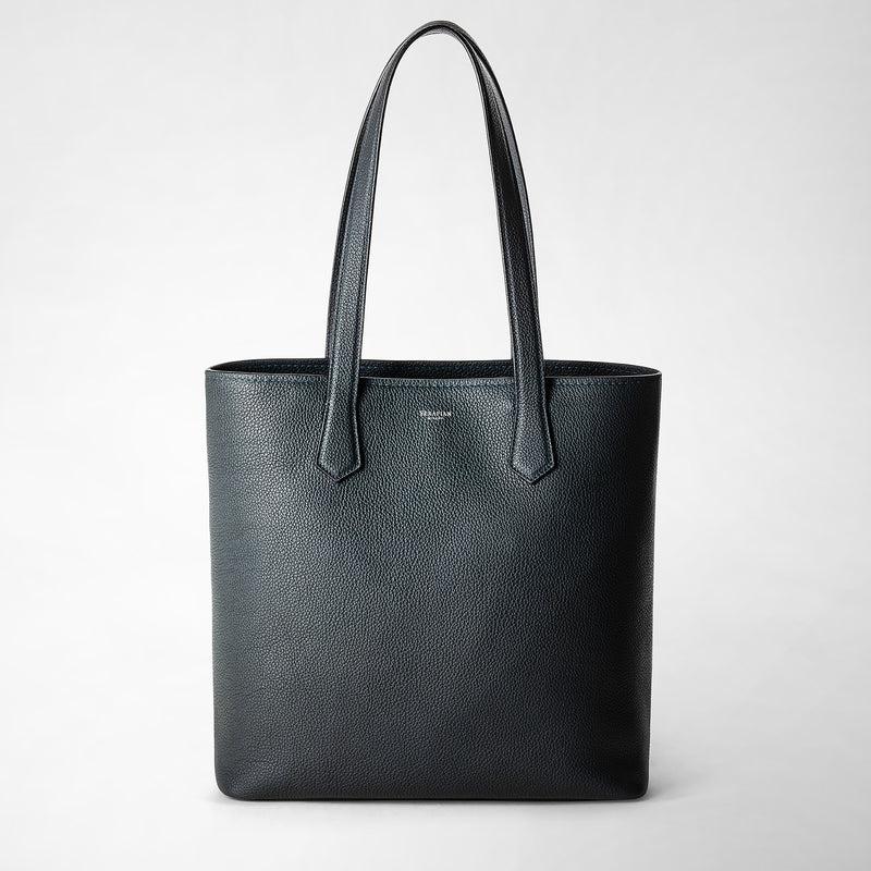 Serapian Day tote bag in cachemire leather navy blue Nuovo