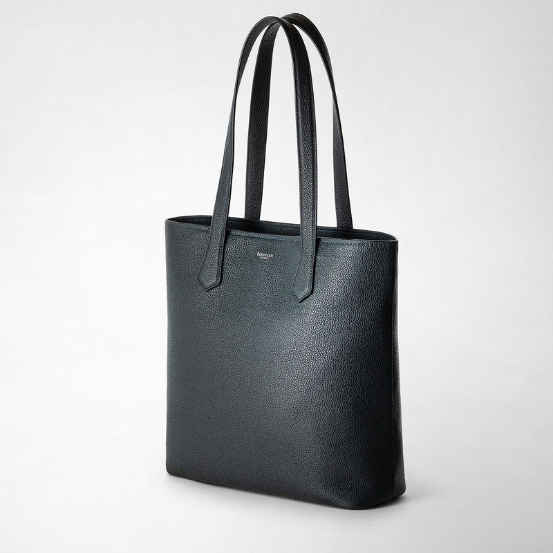 Serapian Day tote bag in cachemire leather navy blue Nuovo
