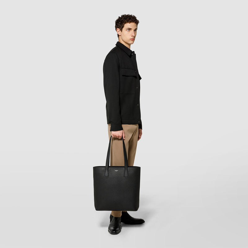 Serapian Day tote bag in cachemire leather black Qualità