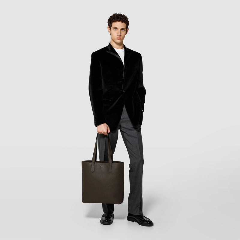 Serapian Day tote bag in cachemire leather espresso Vendita