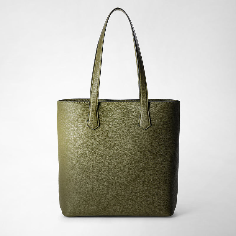 Serapian Day tote bag in cachemire leather olive green Promozione