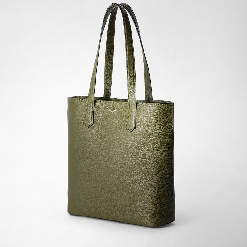 Serapian Day tote bag in cachemire leather olive green Promozione