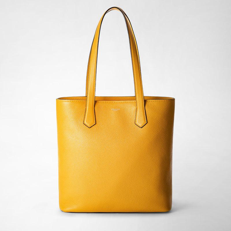 Serapian Day tote bag in cachemire leather ochre Spedizione Gratuita