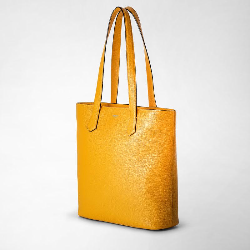 Serapian Day tote bag in cachemire leather ochre Spedizione Gratuita