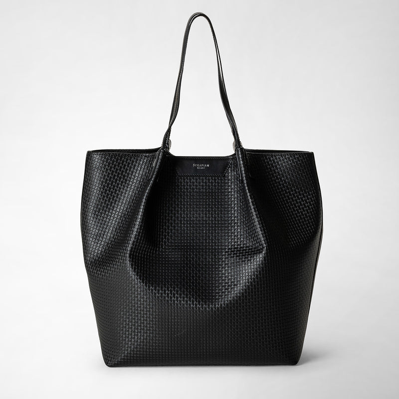 Serapian Vertical secret tote bag stepan nero-nero eclissi Pezzi Unici