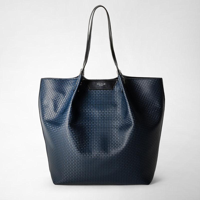 Serapian Vertical secret tote bag stepan blu oceano-nero Soddisfazione Garantita