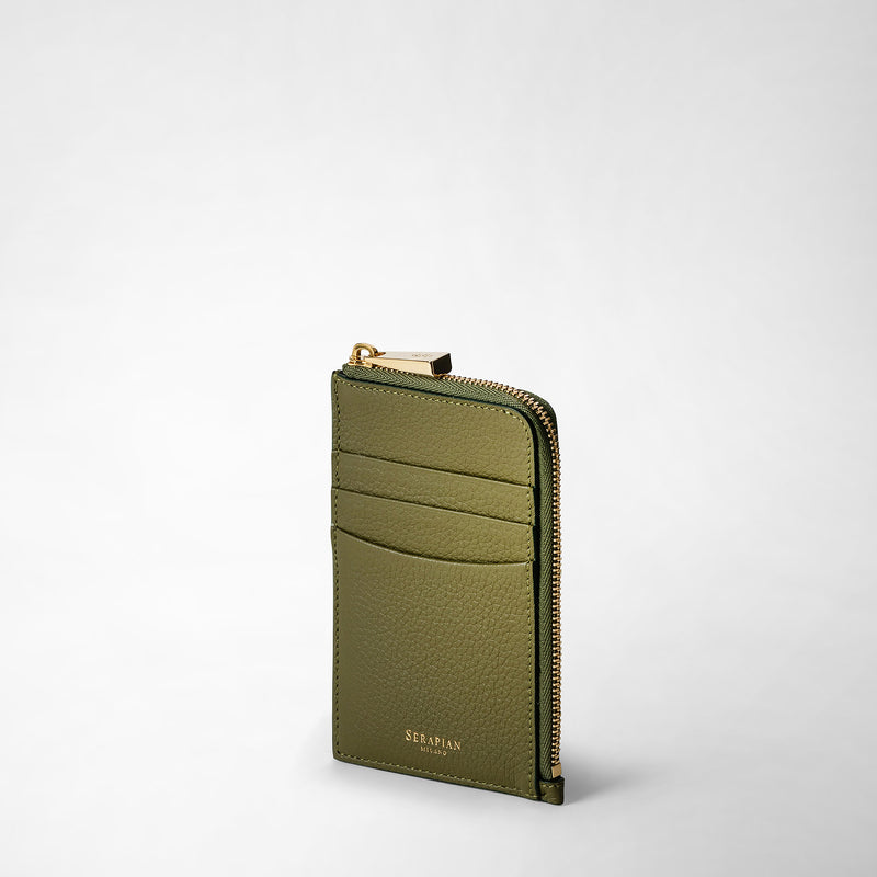 Serapian PORTACARTE CON ZIP IN PELLE RUGIADA Qualità Garantita