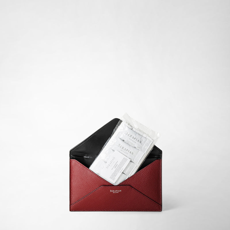 Serapian Pouch in pelle rugiada burgundy Acquista Ora
