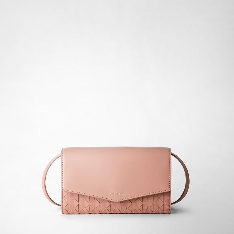 Serapian Clutch con tracolla in mosaico blush Prezzo Ridotto