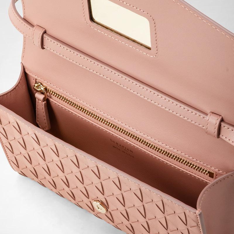 Serapian Clutch con tracolla in mosaico blush Prezzo Ridotto
