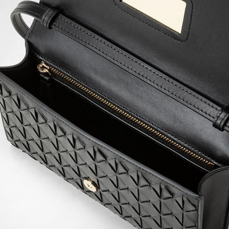 Serapian Clutch con tracolla in mosaico nero Convenienza
