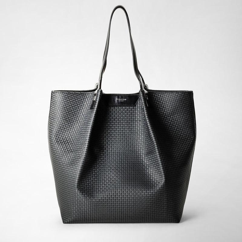 Serapian Vertical secret tote bag in stepan asfalto-nero Online