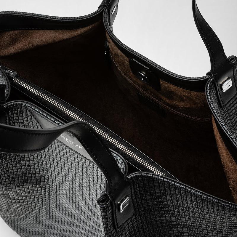 Serapian Vertical secret tote bag in stepan asfalto-nero Online