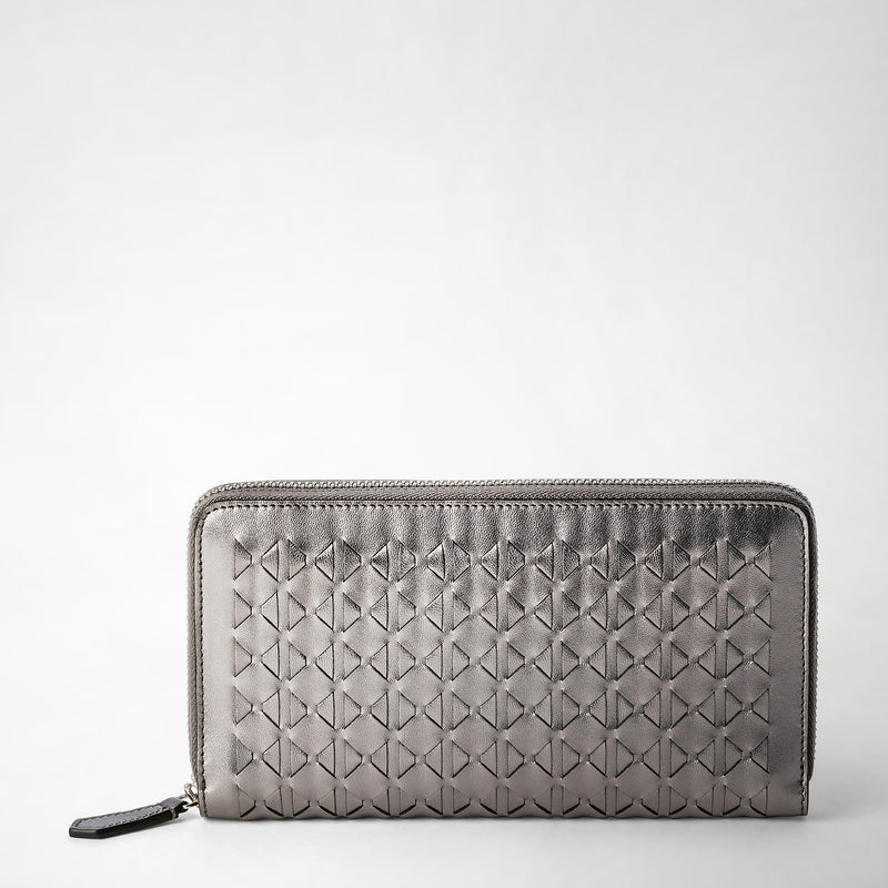 Serapian Zip-around wallet in mosaico ruthenium Offerta speciale