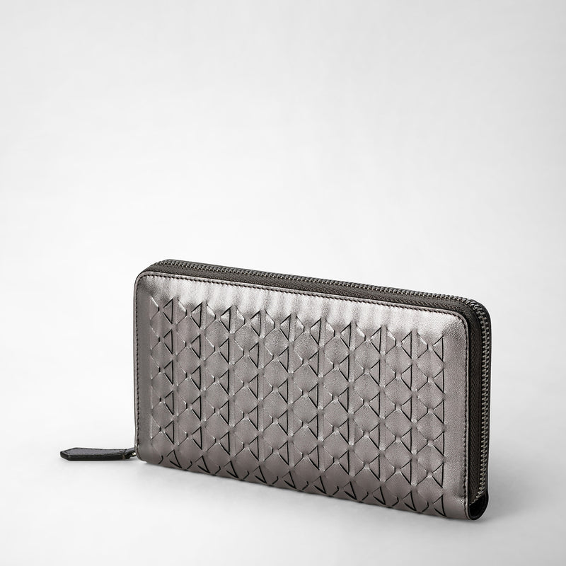 Serapian Zip-around wallet in mosaico ruthenium Offerta speciale