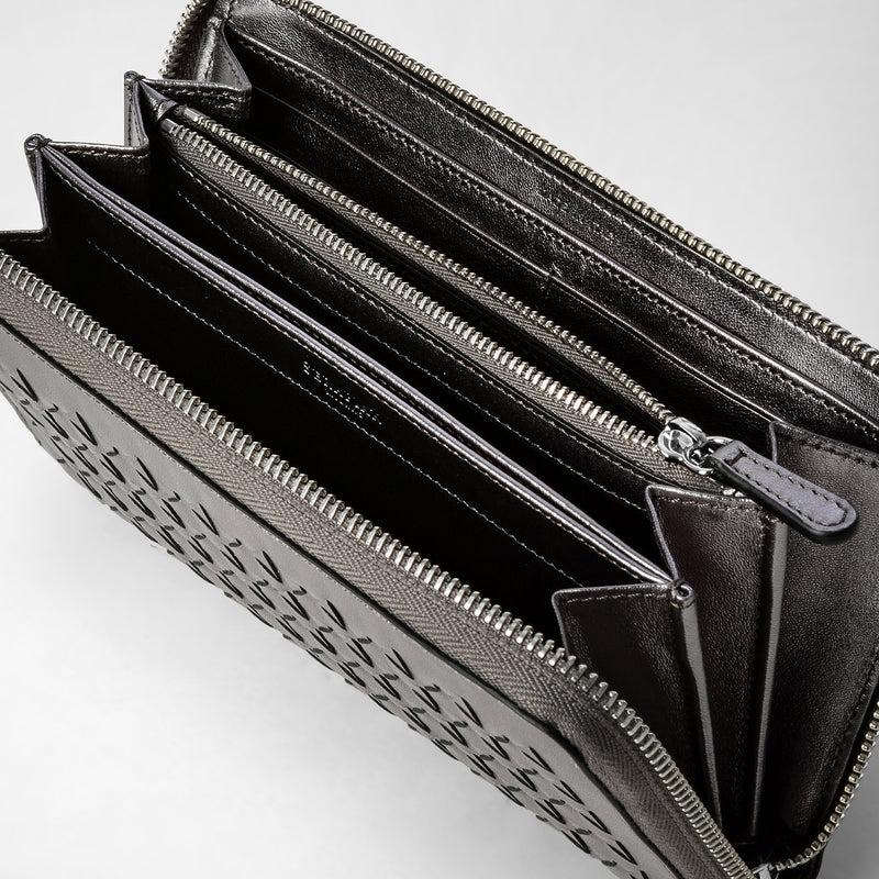 Serapian Zip-around wallet in mosaico ruthenium Offerta speciale