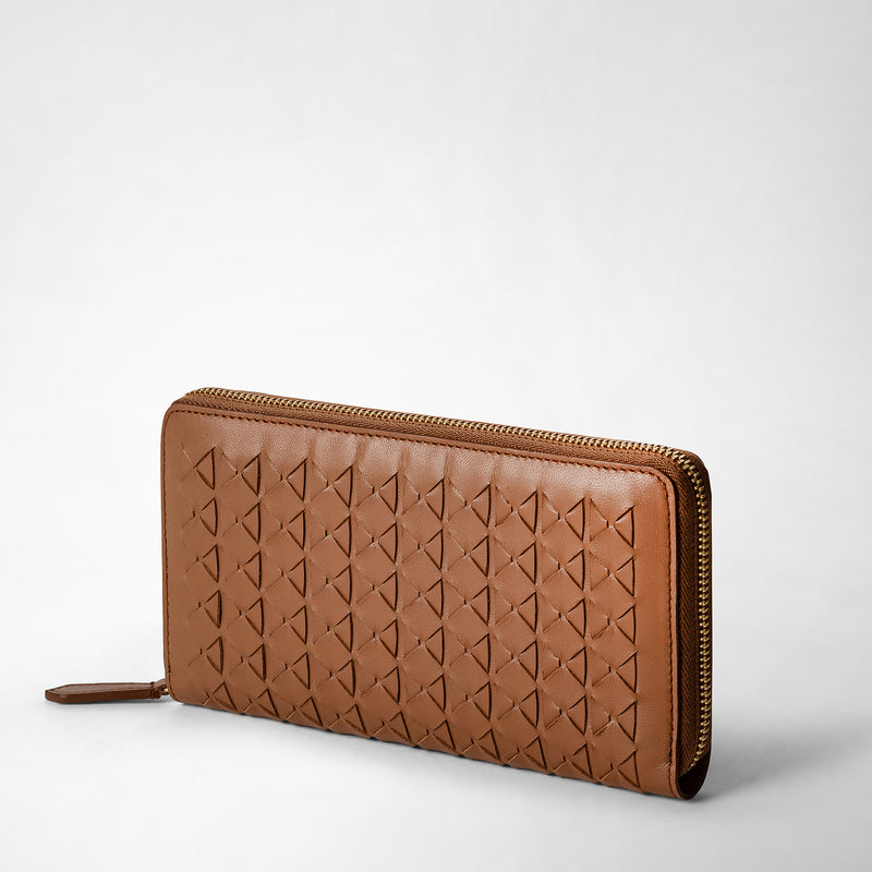 Serapian Zip-around wallet in mosaico tan Grande vendita