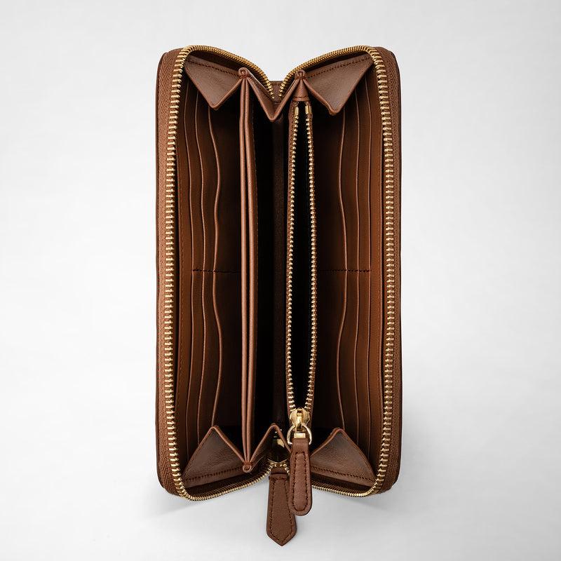 Serapian Zip-around wallet in mosaico tan Grande vendita