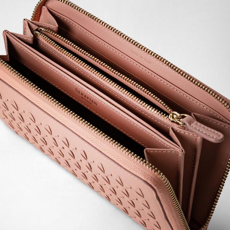Serapian Portafoglio con zip in mosaico blush Fornitura limitata