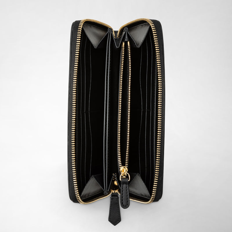 Serapian Portafoglio con zip in mosaico nero Shopping online