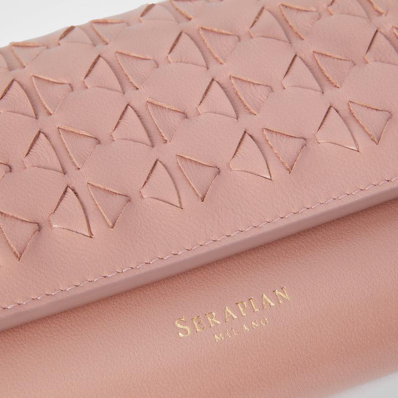Serapian Portafoglio continental in mosaico blush Black Friday
