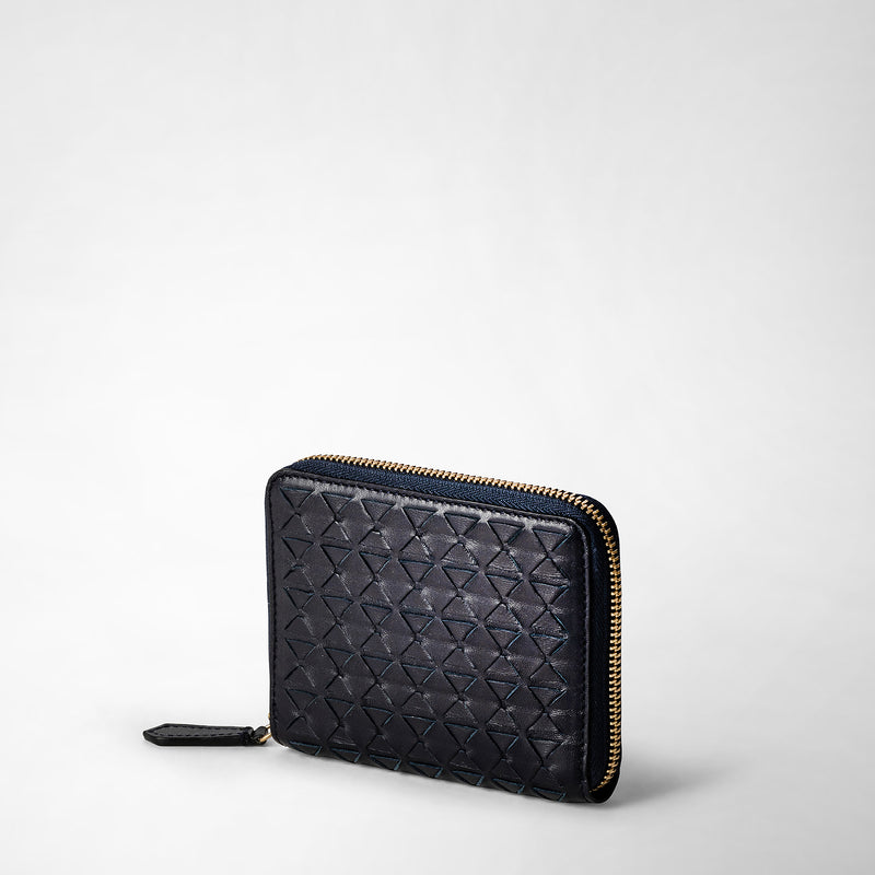 Serapian Mini zip wallet in mosaico midnight blue Online Outlet