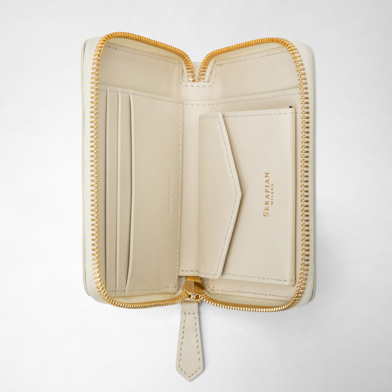 Serapian Portafoglio mini con zip in mosaico panna Grandi sconti