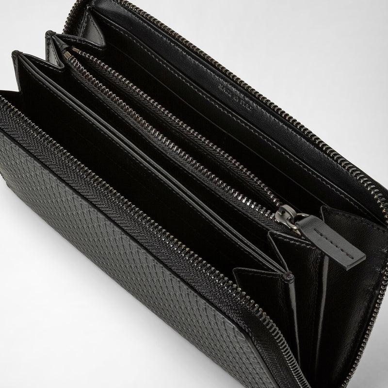 Serapian Portafoglio con zip in stepan nero-nero eclissi Ritorno libero