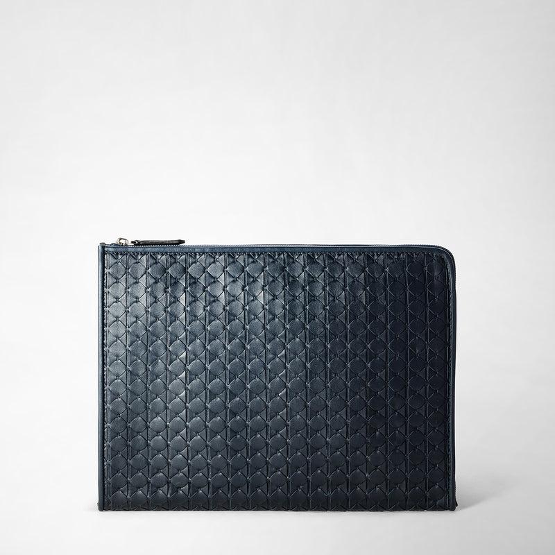 Serapian Compact document folio in mosaico navy blue ACQUISTA ORA
