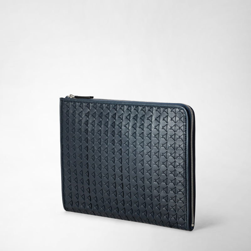 Serapian Compact document folio in mosaico navy blue ACQUISTA ORA