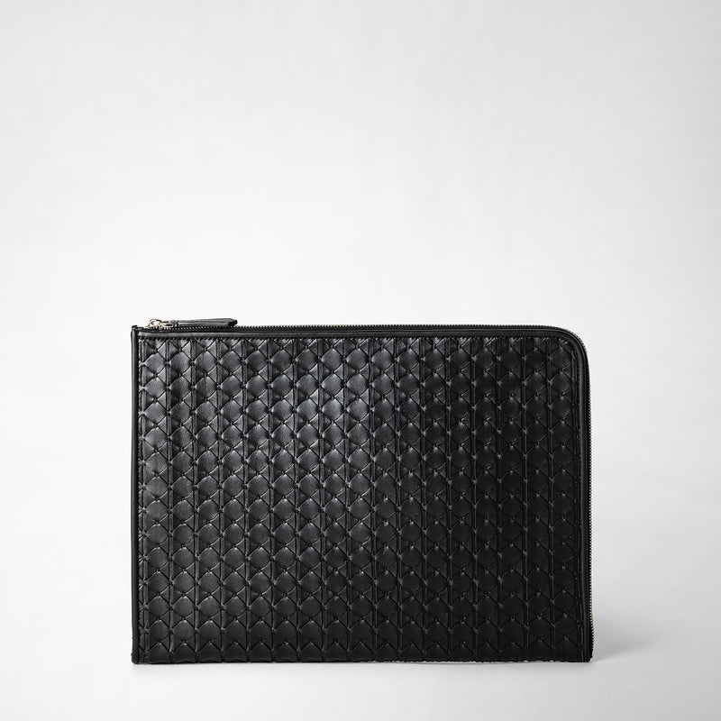 Serapian Compact document folio in mosaico black Latest stili