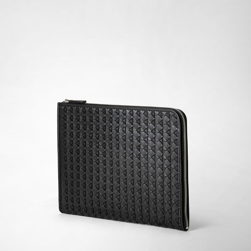 Serapian Compact document folio in mosaico black Latest stili