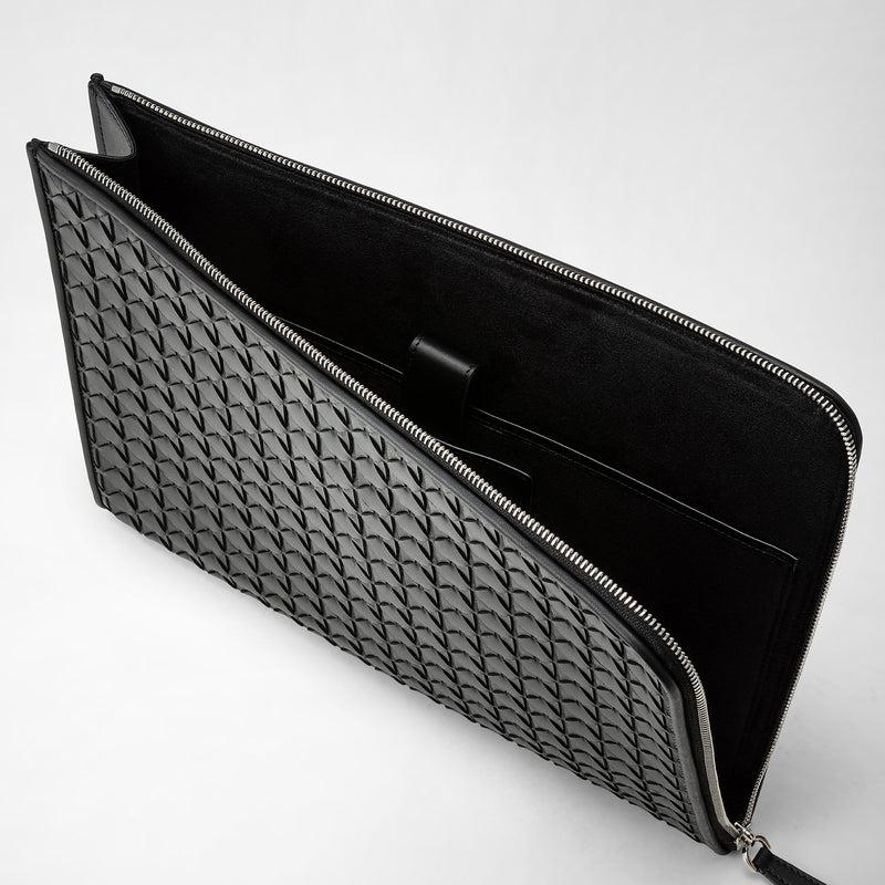 Serapian Compact document folio in mosaico black Latest stili