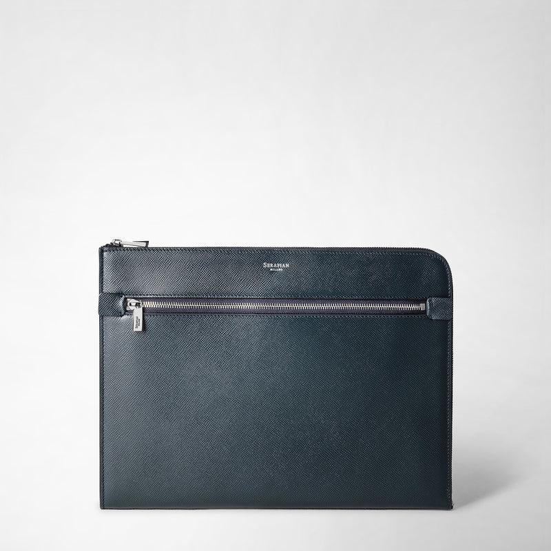 Serapian Portadocumenti in pelle evoluzione blu navy Ultimo giorno