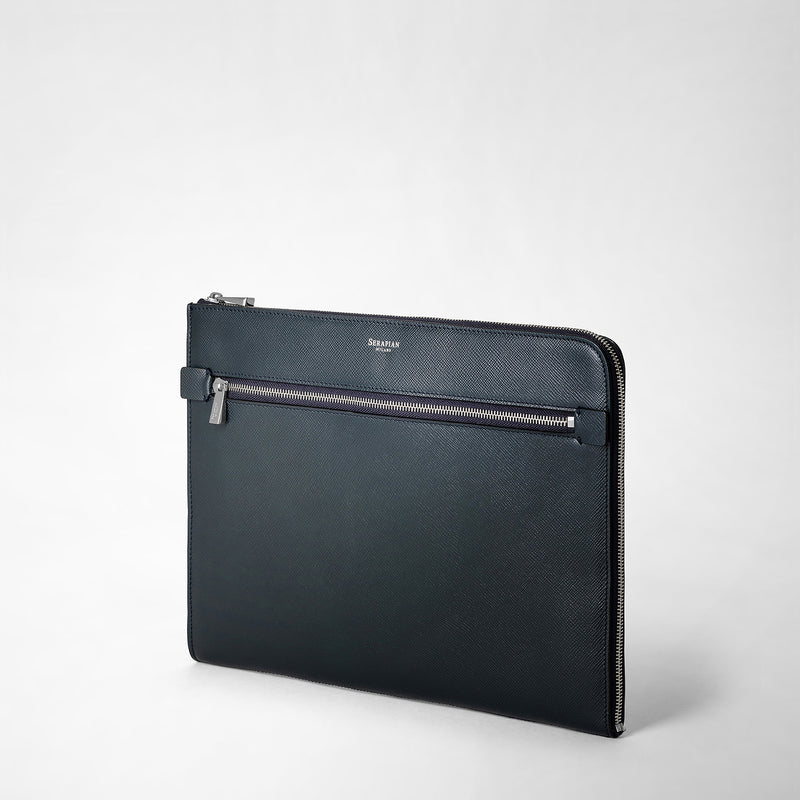 Serapian Portadocumenti in pelle evoluzione blu navy Ultimo giorno