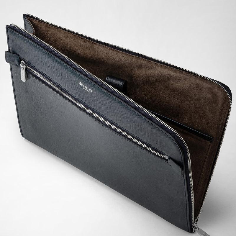 Serapian Portadocumenti in pelle evoluzione blu navy Ultimo giorno
