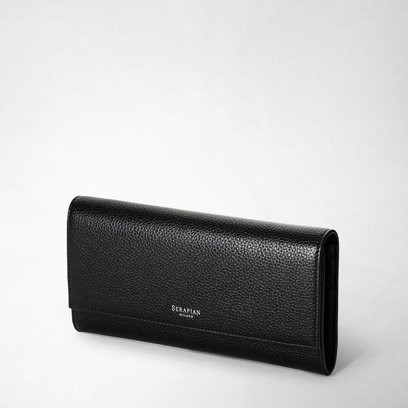 Serapian Portafoglio continental in pelle rugiada nero Fino al 60% di sconto
