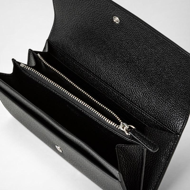 Serapian Portafoglio continental in pelle rugiada nero Fino al 60% di sconto