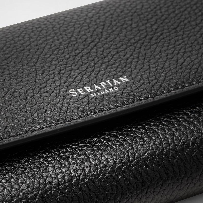 Serapian Portafoglio continental in pelle rugiada nero Fino al 60% di sconto