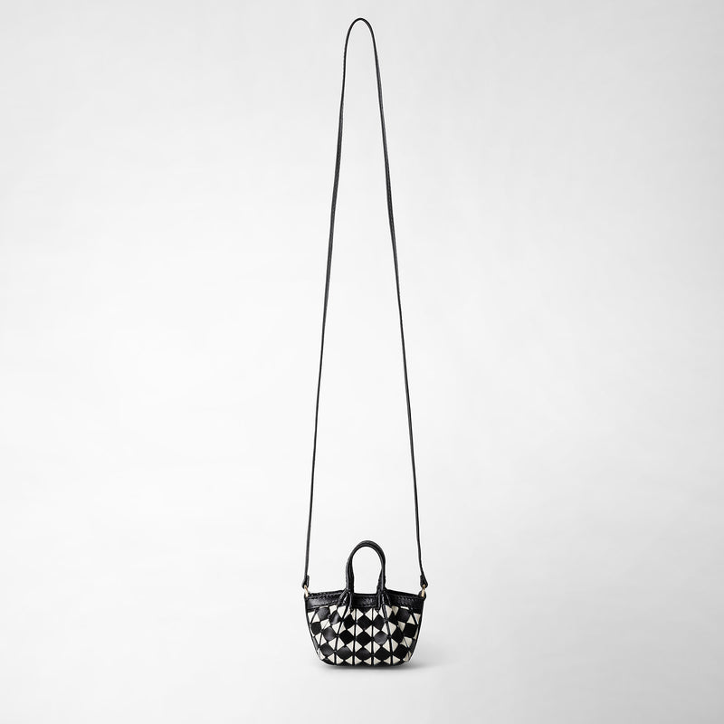Serapian Borsa secret nano in mosaico nero-panna Enormi sconti