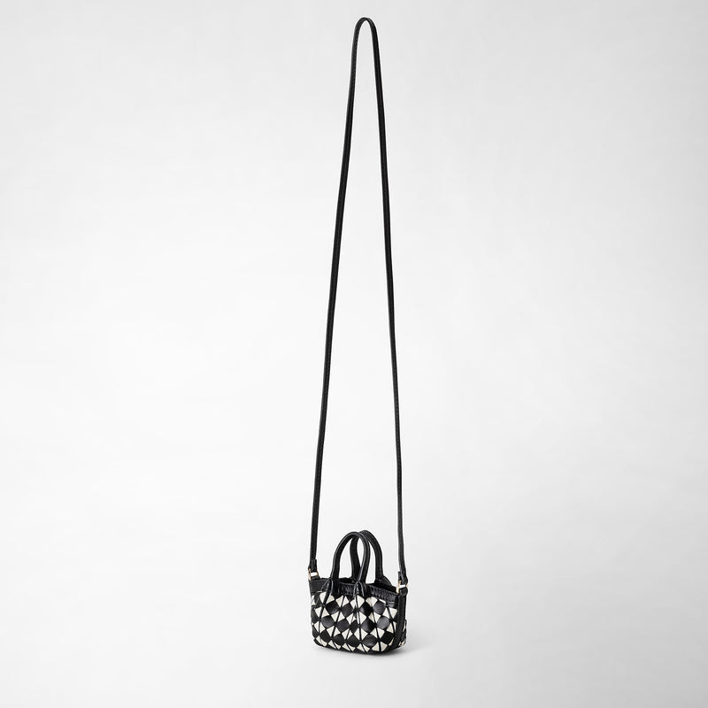 Serapian Borsa secret nano in mosaico nero-panna Enormi sconti