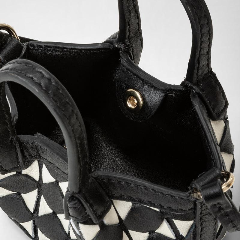 Serapian Borsa secret nano in mosaico nero-panna Enormi sconti