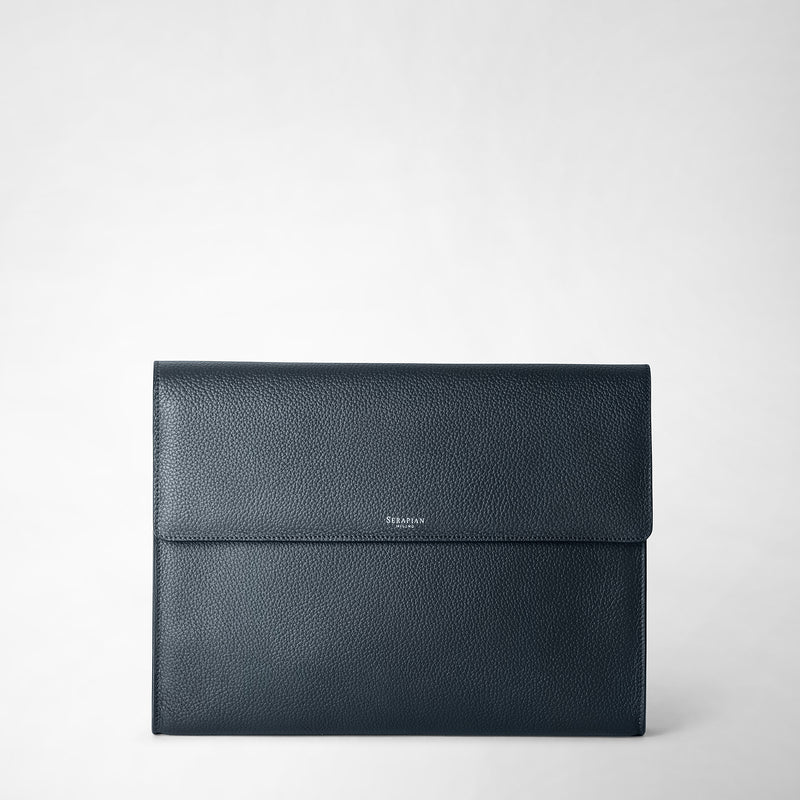 Serapian Portadocumenti con patta in pelle cachemire blu navy 50% di sconto per tempo limitato